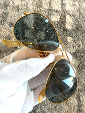 Vintage B&L Ray Ban Aviator Sunglasses BL Etched Lenses Size 58-14 Made in USA