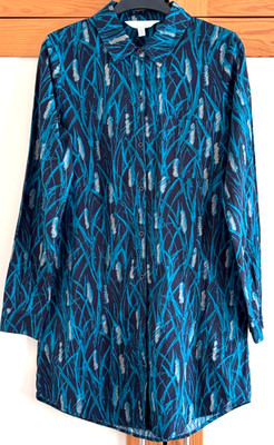 Seasalt Waterworn Women's Teal Reed Long-Sleeve Long-Line Tunic Size UK 8