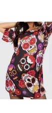 Boohoo Street Style Sugar Skull T-Shirt Dress Size 12 Boho Hippie Ghotic Top