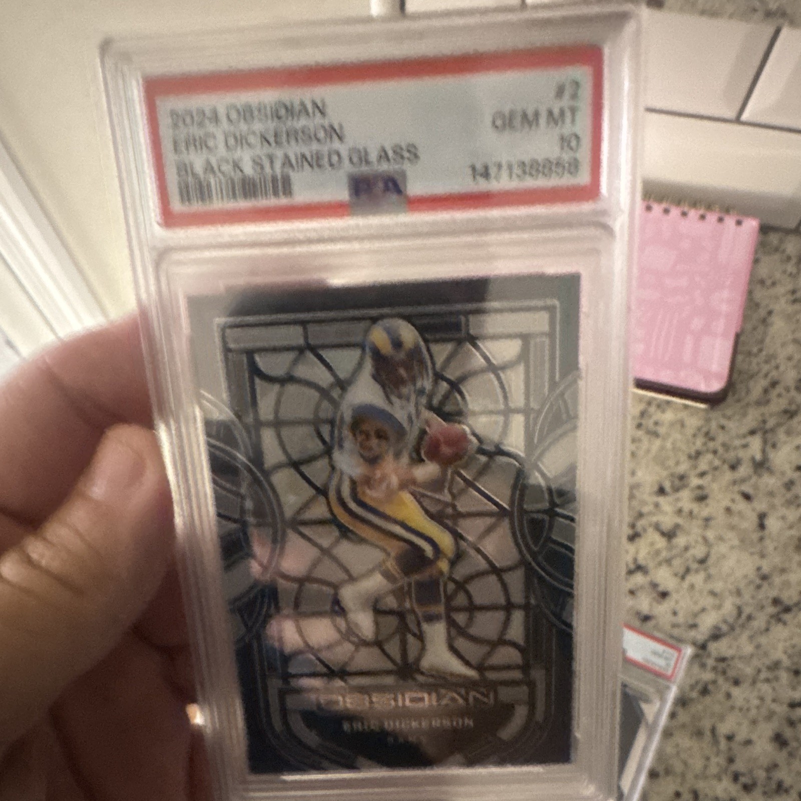 Panini 2024 Obsidian Eric Dickerson Black Stained Glass #2 PSA 10 Rams