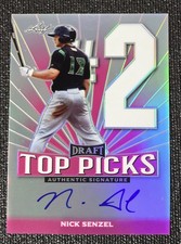 A 2016 Leaf Draft Top Picks Nick Senzel Autographed Baseball Card 04/10 Reds