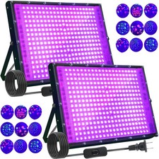 2 Pack 300W 336 LEDs, UV Lamp Black Lights for Glow Party, 395nm, IP65 Outdoo...