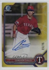 2022 Bowman Chrome Prospect Yellow Refractor 23/75 Cameron Cauley Auto 0w47