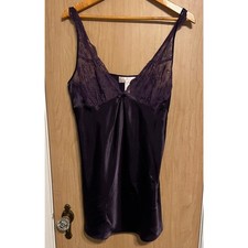 Vintage Oscar de La Renta Pink Label Purple Chemise Slip Dress Lace Large