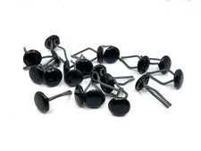 20 Pcs Round Head Capped Metal Push In Trim Clips Fasteners - Black Fits Ford 20 Pcs Round Head Capped Metal Push In Trim Clips Fasteners - Black Fits Ford