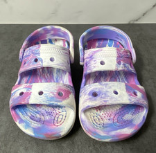 Crocs Toddler Classic Marbled Sandals Lightweight Easy Clean Secure Backstrap C9