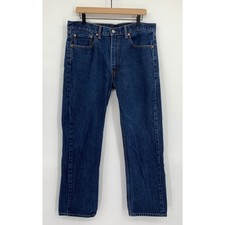 Levis 505 Jeans Mens 36x32 Blue Straight Leg Regular Fit Dark Wash Denim Pants
