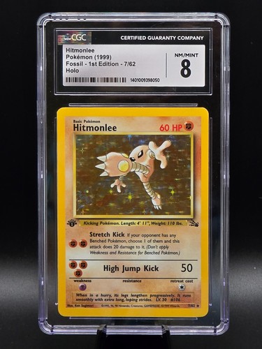 Hitmonlee (1st Edition) graded CGC 8 for sale on eBay