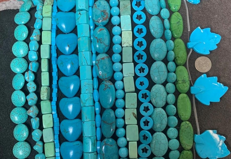 lot of 15 strands mix shape howlite beads(w197f)