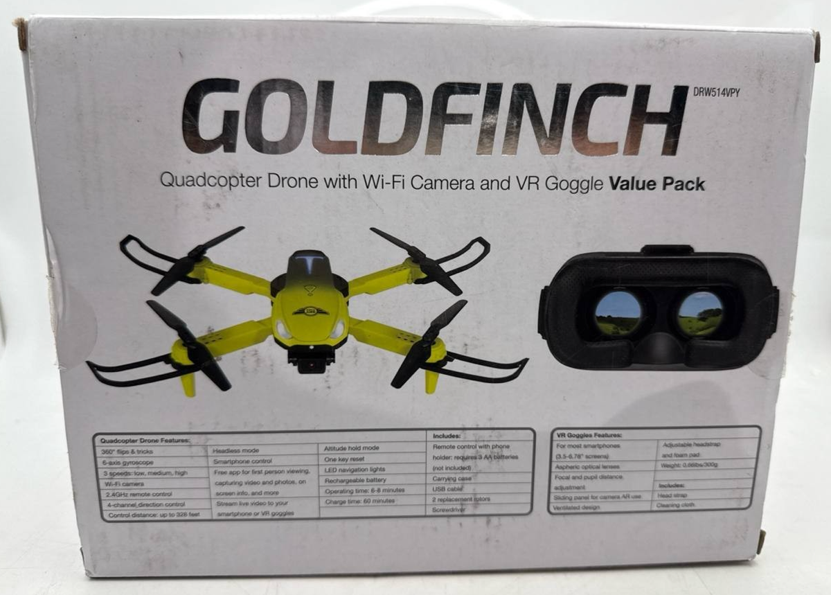 Sky Rider Goldfinch Drone with Wi-Fi Camera VR Goggles 328ft