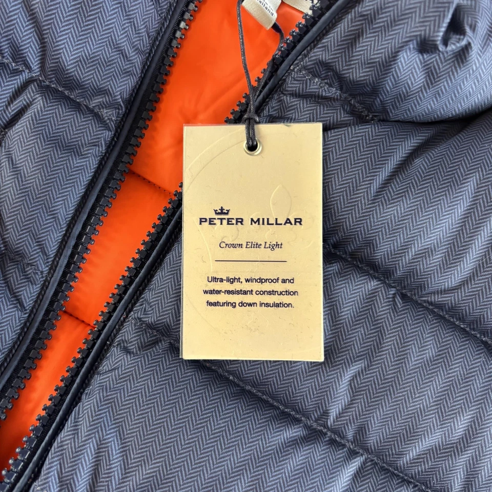 Peter Millar Vest Mens Medium Navy Blue Crown Elite Light Down Puffer Quilted - Image 2 of 4