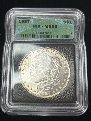 SASA 1887 Morgan Silver Dollar MS63 ICG