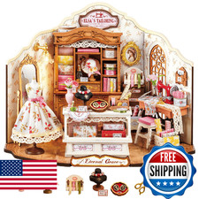 Rolife DIY Miniature House Kit Elsa's Tailoring 1:18 Scale Dollhouse Diorama, Ti