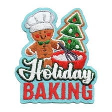 Girl Boy Cub HOLIDAY BAKING Christmas cookies Patches Badges Gingerbread SCOUTS