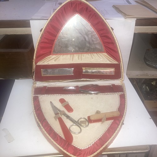 Manicure set in red case, Austria