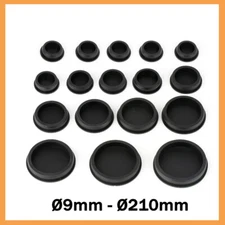 Black Round Silicone Rubber Hole Plugs Seal Blanking End Caps Seal Bung Tube
