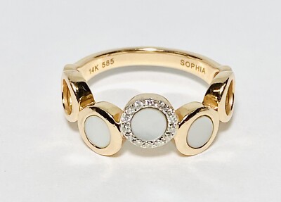 Sophia by Design 14K Rose Gold Diamond Mother of Pearl Size