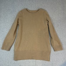 Vince Cashmere Crew Neck Tunic Top Sweater XS Camel Brown 