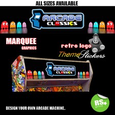 Classics Arcade Marquee Stickers Graphic / Laminated All Sizes  