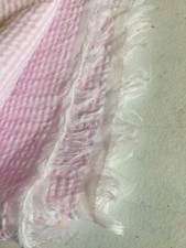 Pink White Striped Seersucker Fabric 1 Yd x 45" Wide Cotton F19