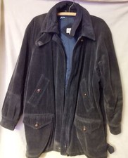 Vintage Corduroy Jacket Navy Women's Size 14 Padded Quilted Y2k 90s Rossetti