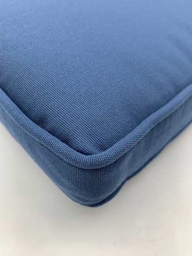 Pottery Barn Sunbrella Piped Outdoor Canvas Dining Chair Cushion 19" Blue #142D - Picture 2 of 7