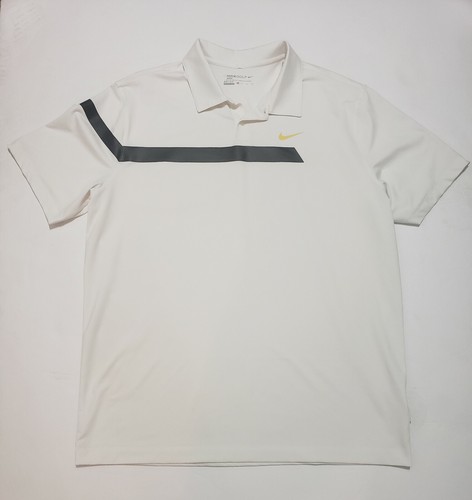 NIKE GOLF SHORT SLEEVE WHITE GOLD BLACK 