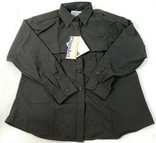 NEW 34 BLACK BLAUER 8900W WOMENS LONG SLEEVE RAYON ZIPPER SHIRT BLACK 34 REG