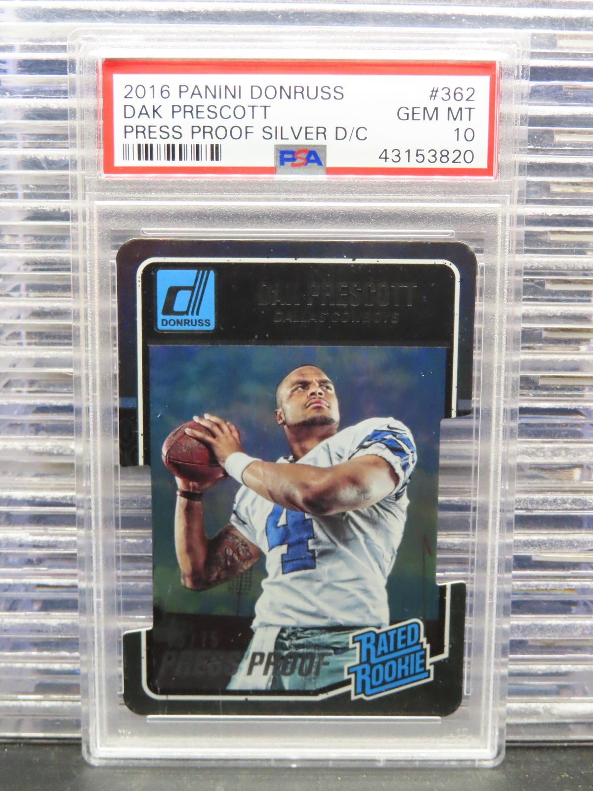Dak Prescott Panini Donruss #362 Press Proof Silver Die-Cut