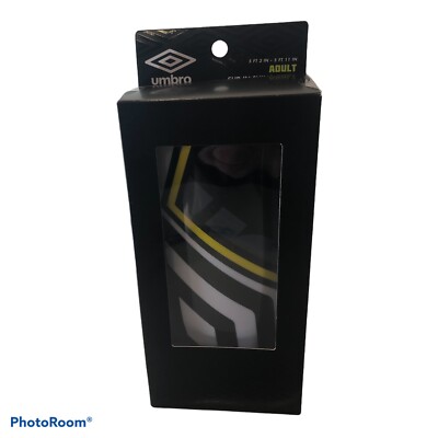 NEW Umbro Black white Slip-In Shin Guards shin pads Adult Size same day ship