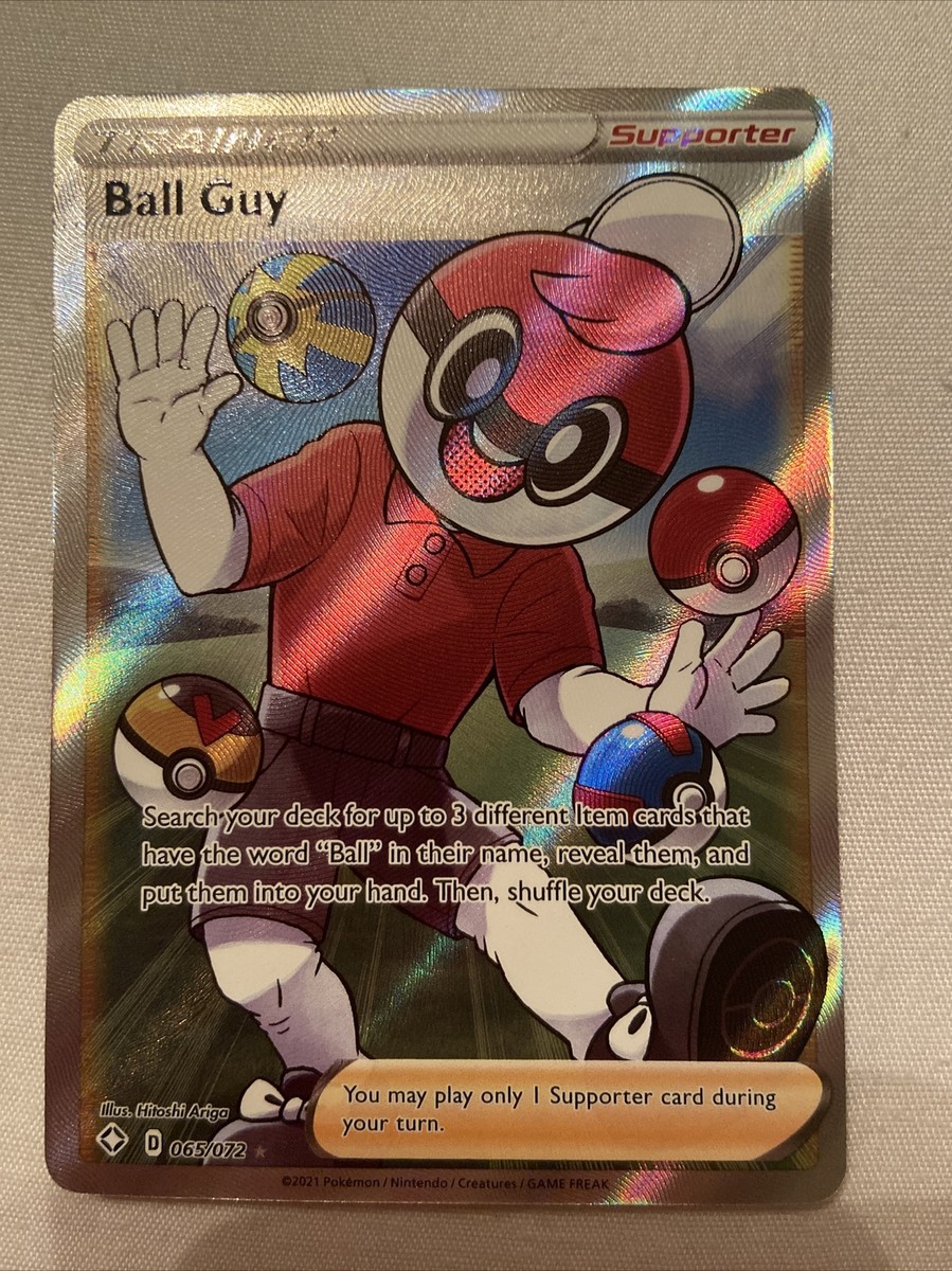 ball guy rare league card Ball Guy Full Art 065/072 - Near Mint Pokemon Ultra Rare Trainer Supporter  Card