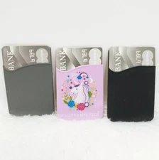 Cell Phone Adhesive Silicone Credit Card Pocket Money Pouch Holder Case Set 3