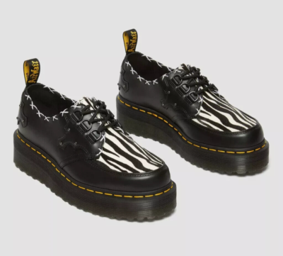 DR MARTENS RAMSEY QUAD 3i SHOE UK SIZE 3 EUR 36 BLACK ZEBRA DOCS