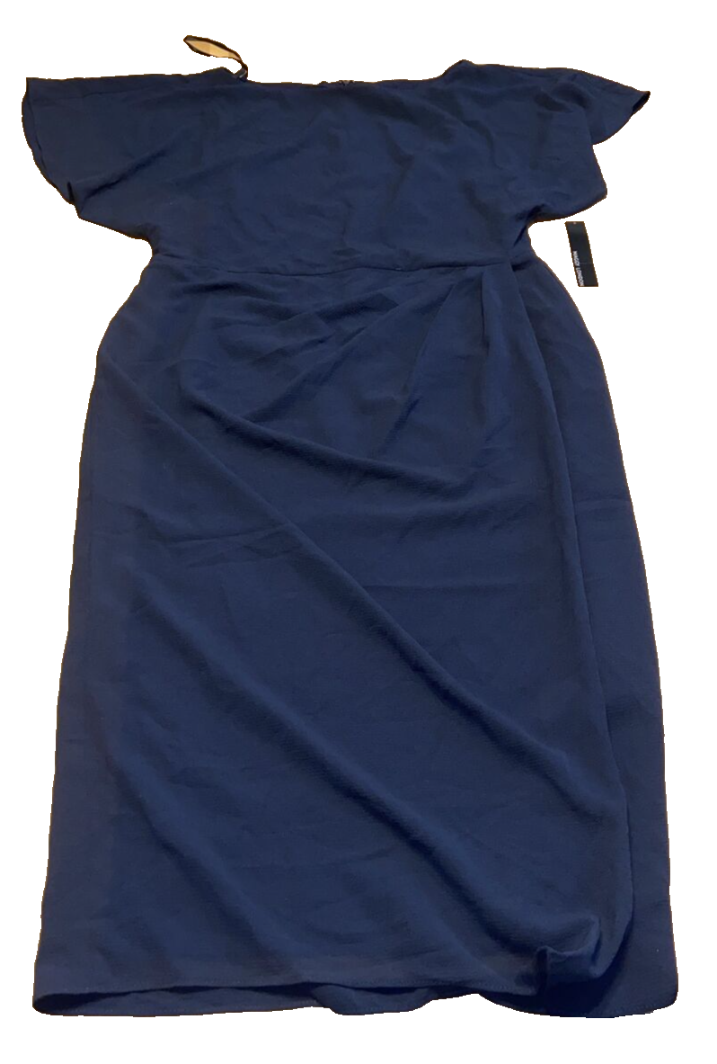 maggy london navy blue dress SHORT SLEEVE WRAP DRESS Maggy London