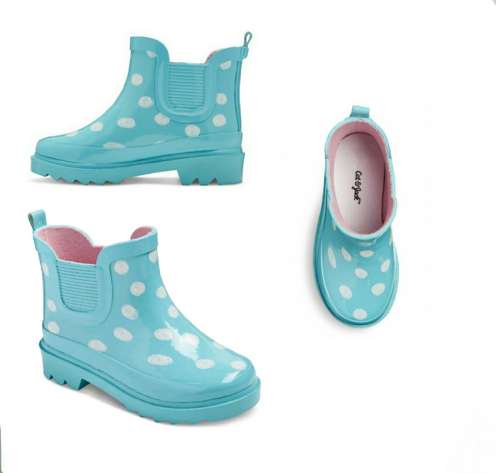 polka dot rain boots