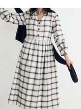NWT Madewell Flannel Button-Front Midi Dress