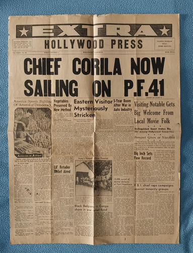 WW2 Hollywood Press EXTRA Zeitung - nur Seite 1&2 - Hollywood Magic Shop Werbung
