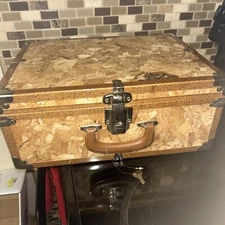 Vintage Small Wooden Steamer Trunk / Doll Trunk 16 X 12 X 8” With Key Beautiful