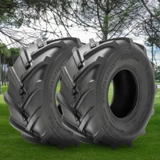 Set 2 15x6.00-6 Lawn Mower Tires Super Lug 4Ply 15x6.00x6 Heavy Duty Turf Tire