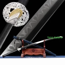 Full Tang 10Steel Clay Tempered Japanese Samurai Katana Ninja Sharp Sword #1085