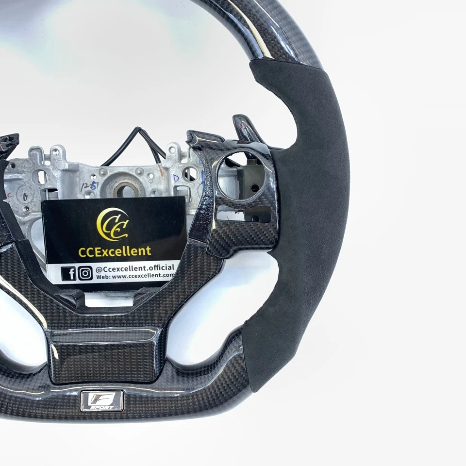 Volante de fibra de carbono real para Lexus IS250 IS300 IS350 RC300 2014-2019 Foto 4 de 4