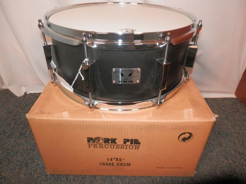 Pork Pie 14"x6" Steel Shell Snare Drum Black Wrinkle Finish