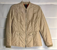 INC International Concepts Beige Polyester Nylon Blend Zip Front Jacket Small EC