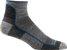 USA 1715 DARN TOUGH MEN'S CHARCOAL Run/Bike MERINO WOOL 1/4 SOCKS Light M L XL