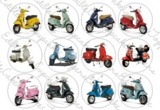 Mopeds Cupcake Toppers Scooter Vespa Cake Edible Icing Peds