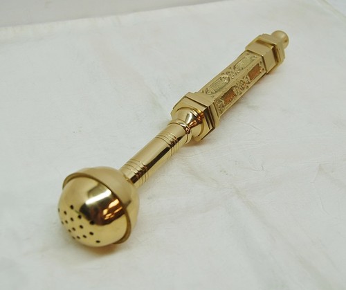 Ornate Brass Church Sprinkler for Holy Water - Aspergil - chalice co. - #11a - Picture 2 of 7