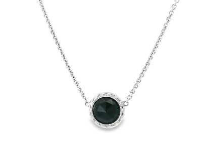 Tacori Silber runder schwarzer Onyx Anhänger 16''