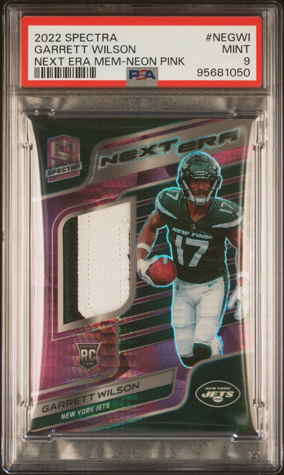 Garrett Wilson Panini Spectra Next ERA Memorabilia #NEGWI Neon Pink