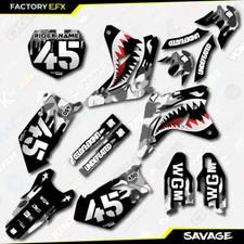 Gray Savage Camo Graphics Kit fits 2007 Suzuki RMZ450 RMZ 450 Plate decals