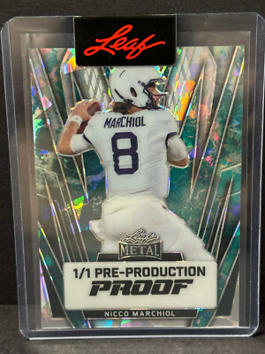 2024 Leaf Metal TEAL Pre-Production Proof NICCO MARCHIOL Football 1/1
